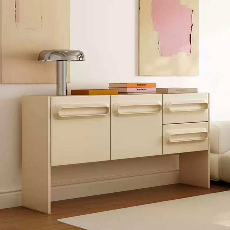 Buffet de style simple, Blanc, crème, 35.43'' H x 70.87'' W x 15.75'' D