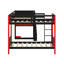 Lit superposé triple Gaming avec bureau, éclairage à DEL et tablettes de rangement, structure de lit superposé simple en L avec 3 lits