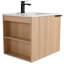 Meuble-lavabo moderne 24 po avec lavabo en céramique blanche Ebern Designs - tablettes ouvertes à gauche Elmridge-24304378