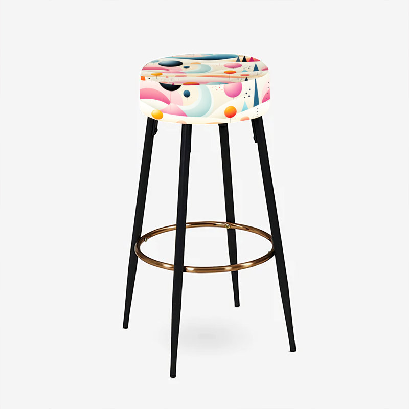 Minimalist Zen Abstraction - Ensemble de 2 tabourets de bar géométriques