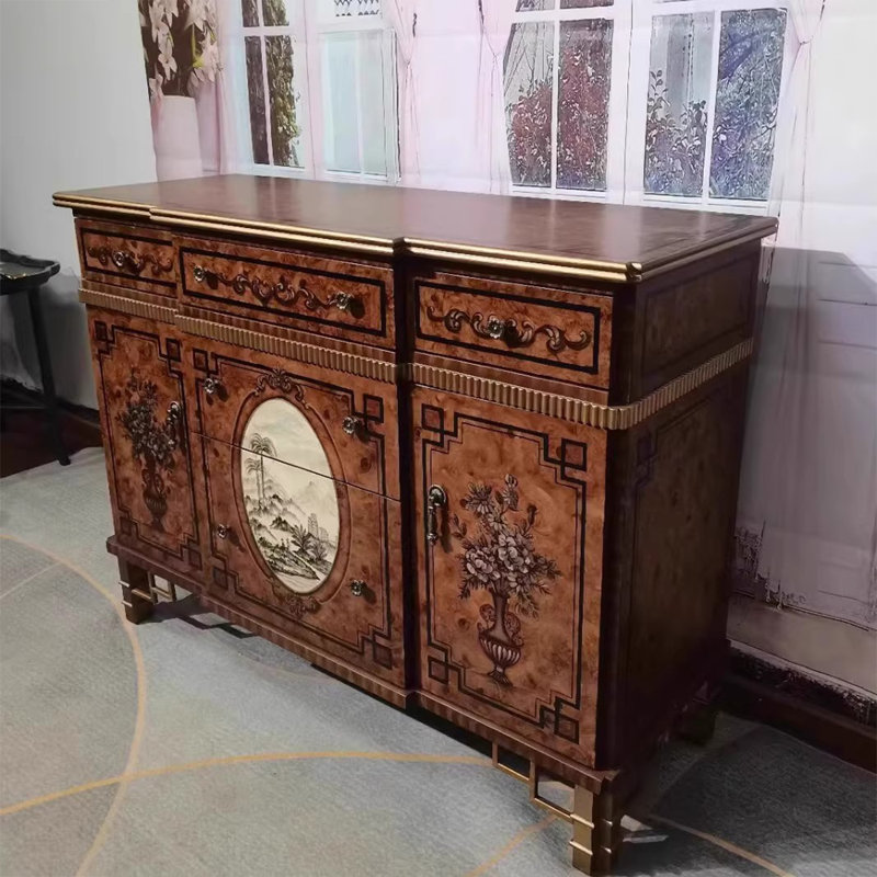 Buffet brun massif et bois manufacturé