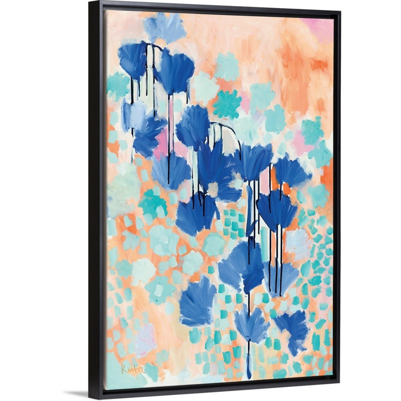 Reproduction d’art sur toile « cantaloup » par Kait Roberts, Cadre noir, H 32 po x l 22 po x P 1,75 po