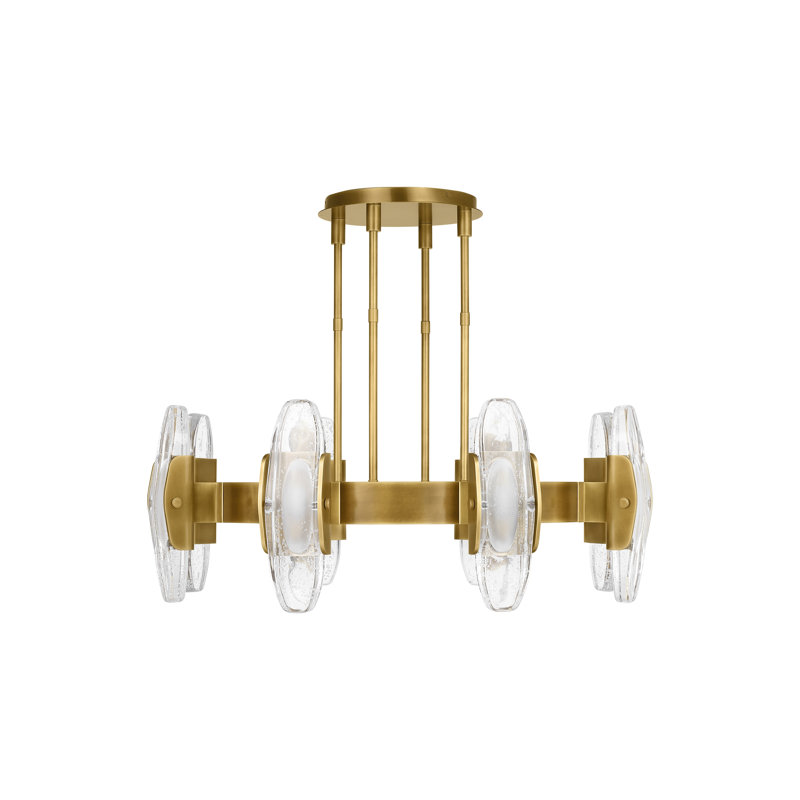 Wythe 8 - Light LED Chandelier, Plated Brass