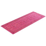 Overdyed Hand-Knotted Wool Modern-Contemporary Pink Runner 2' 6" x 6' 8"