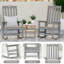 Ensemble de 2 chaises berçantes d'extérieur surdimensionnées à dossier haut toutes saisons-846018192-810216029