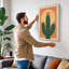 Saguaro at Sunrise Retro - Wrapped Canvas-1781982130-1781982134