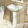 18 In. Round Ceramic Pedestal Combo Bathroom Sink In White With Overflow Drain