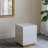 14x14x18" Square Accent Stool with White Capiz Shell Finish and Gold Pedestal Base
