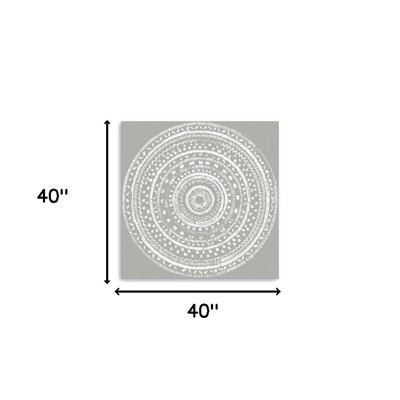 «Boho White Mandala», impression murale sans cadre