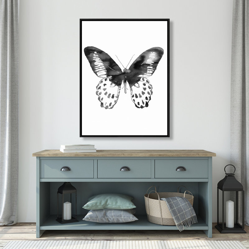 Black Butterfly Print On Canvas