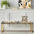 Floral Upholstered Gold Bench-130008481