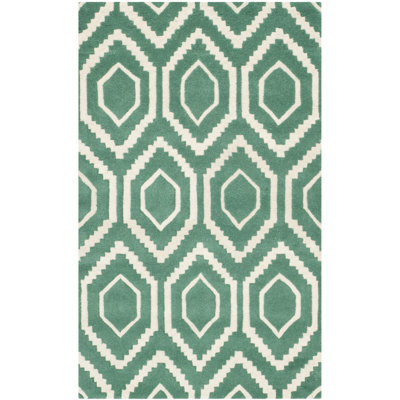 Deedie Hand Tufted Wool Geometric Rug