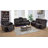 Velora Intelligent Power Reclining Sofa With LED Lights, USB Charging, Cup Holders,Dark Brown Semi-PU Leather