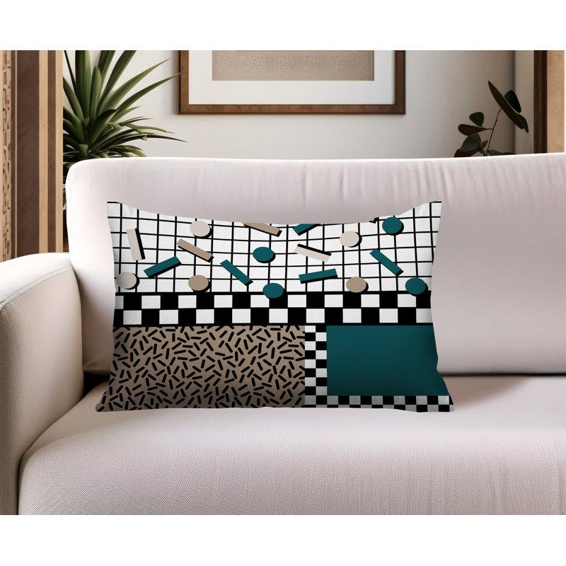 Coussin lombaire intérieur / extérieur Lumo, Rectangle H 18 po x l 25 po, Émeraude
