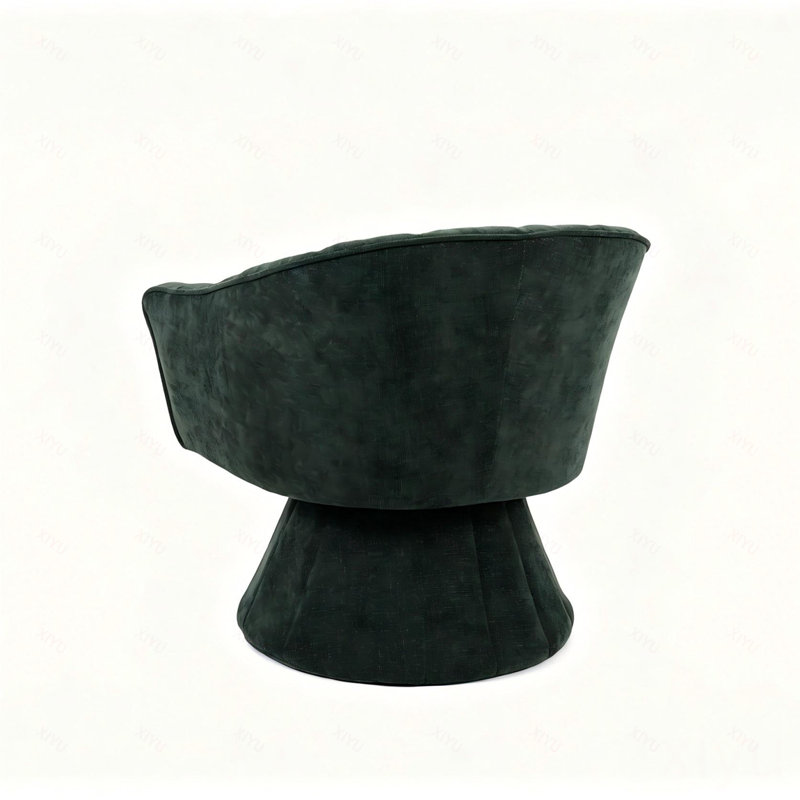 Fauteuil d'appoint pivotant à 360 degrés, fauteuil demi-tonneau capitonné Modern, Vert