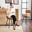 Swivel Upholstered Counter Stool with Metal Frame