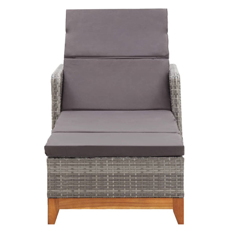 Chaise de patio avec coussins Alarnah, Anthracite, Gris