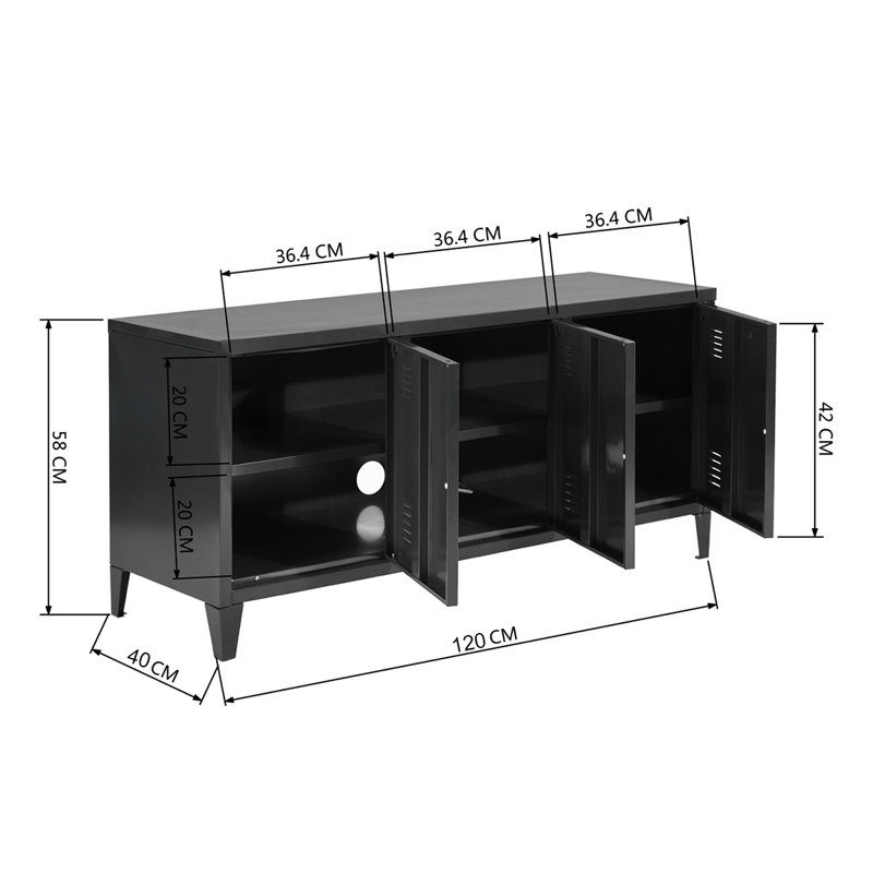 Medrano 119.9cm Sideboard, Black