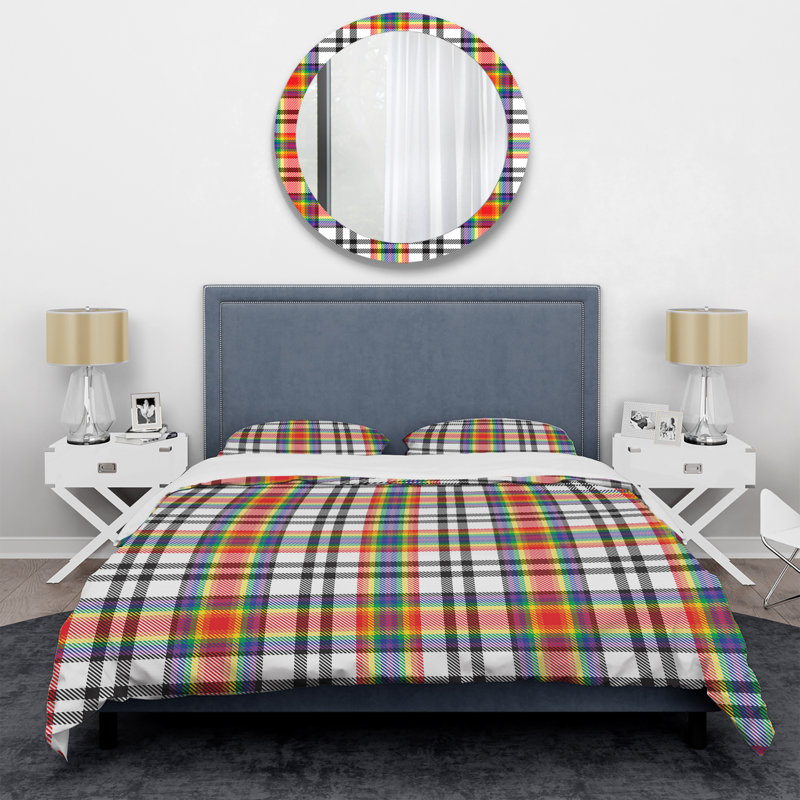 Multicolor Checked Tartan Polyester Gingham Duvet Cover