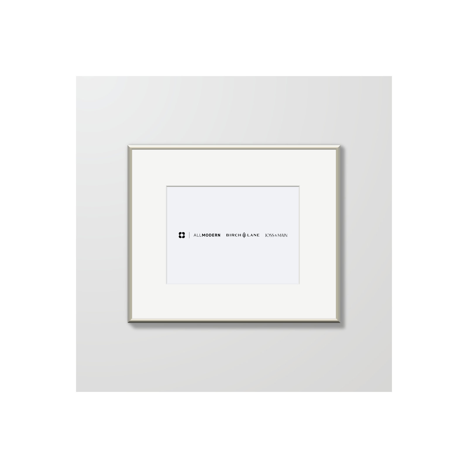 Feronia Metal Picture Frame with Mat, Silver, 7" x 5"