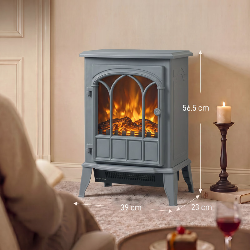 HOMCOM 39 cm W Grey Electric Stove