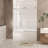 Frameless Shower Door 5660 "W X 60" H, 1/4 "(6 Mm) Clear Tempered Glass, Explosion Proof Film, Stainless Steel Handle,Brushed Nickel-124947389