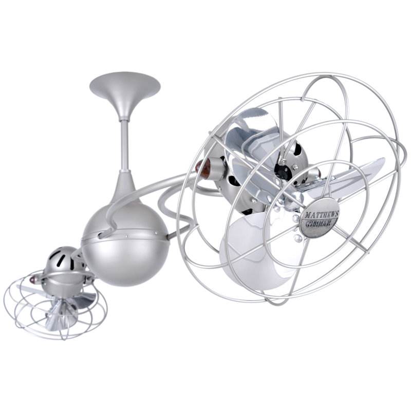Italo Ventania Downrod Ceiling Fan, Brushed Nickel