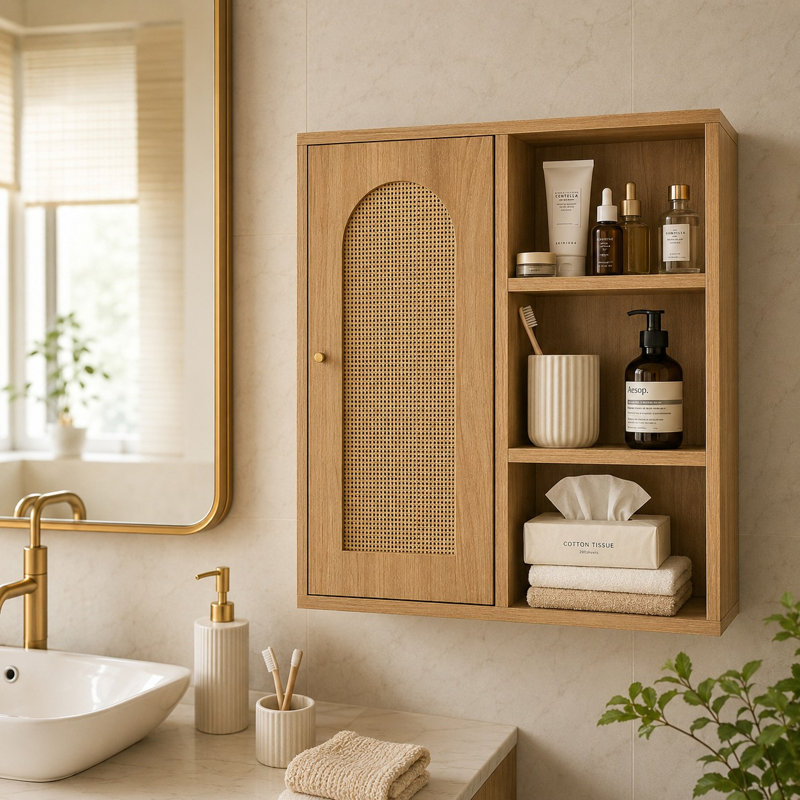 Bathroom Wall Cabinet Over Toilet Storage Medicine Cabinet Door & Shelves