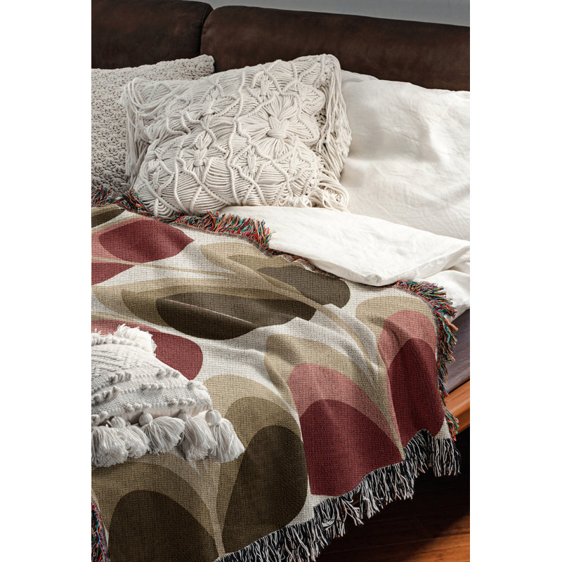 Jeté en mélange de coton rétro, Rouge, L 70 po x l 50 po