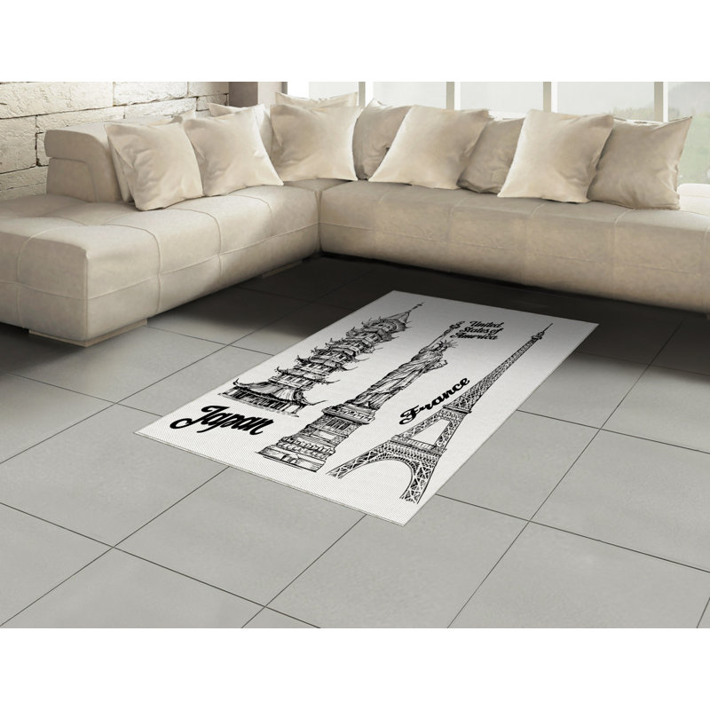 Tapis décoratif en polyester à haute densité, Rectangle— 4 pi x 5 pi 8 po