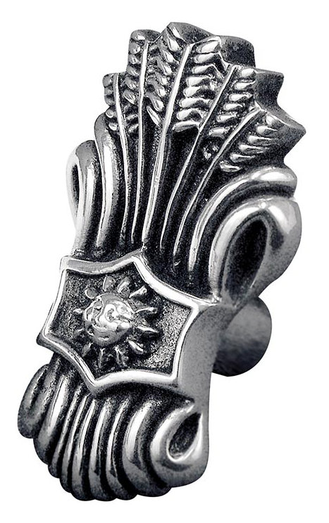 Poignée fantaisie Sforza 1,125 po, Argent antique