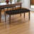 Corteau Transitional Bench with Brown Leather-Look Upholstered, 20.07" H X 47.21" W X 15.87" D