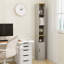 Armoire de rangement moderne et mince avec tablettes réglables et rangement dissimulé