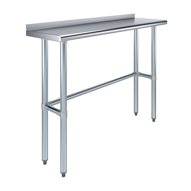 Table de travail Express KitchQuip de 72 po x P 18 po en acier inoxydable avec dosseret de 1,5 po, 18 po x 72 po