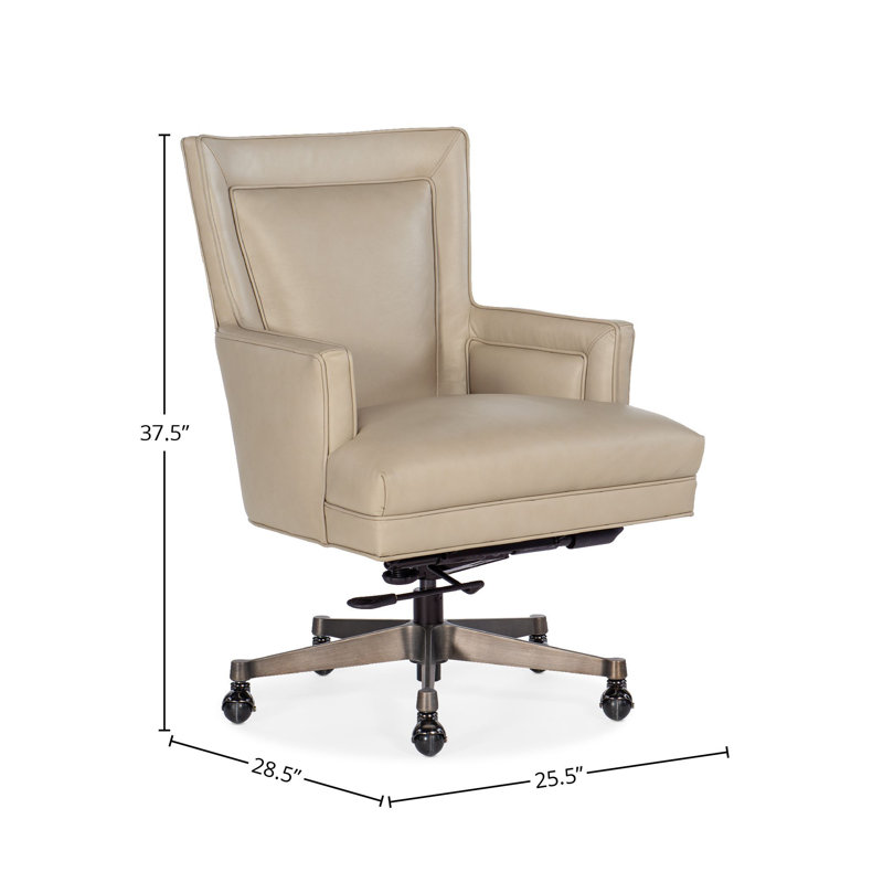 Aspen Leather Swivel Executive Chair, Beige