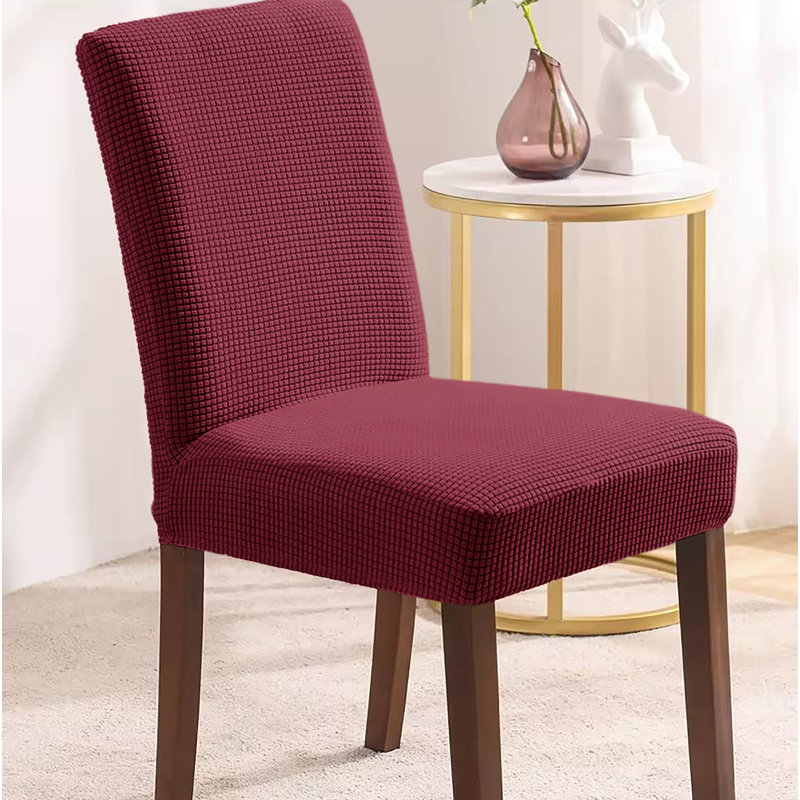 Ensemble de 4 pièces - Housse de protection pour chaise de bureau de cuisine, Polyester bourgogne