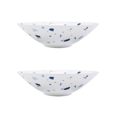 Terrazzo Azzurro Bone China Pasta Bowl