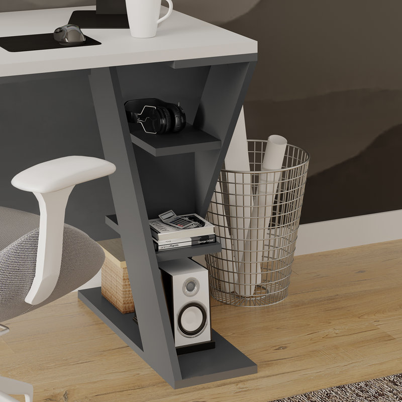 Bureau, Blanc / gris foncé