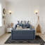 Lit plateforme tapissier simple avec coussin en lapin et rails latéraux amovibles-1296529730