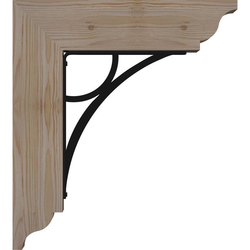 Support de fer simple 4 po Galveston, H 20 po x P 18 po, Sapin de Douglas l 3 1/2 po x T 4 po (lisse)
