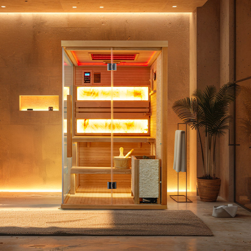 Steam Sauna, Traditional Sauna For Home, Home Spa Sauna With Bluetooth Speaker, Chromotherapy Lighting + Red Light Function