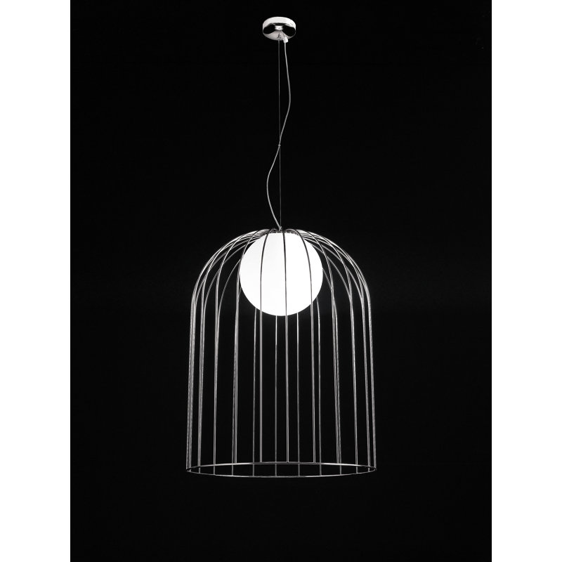 Kluvì 1 - Light Geometric Pendant, 200cm H x 54cm W x 54cm D, Chrome