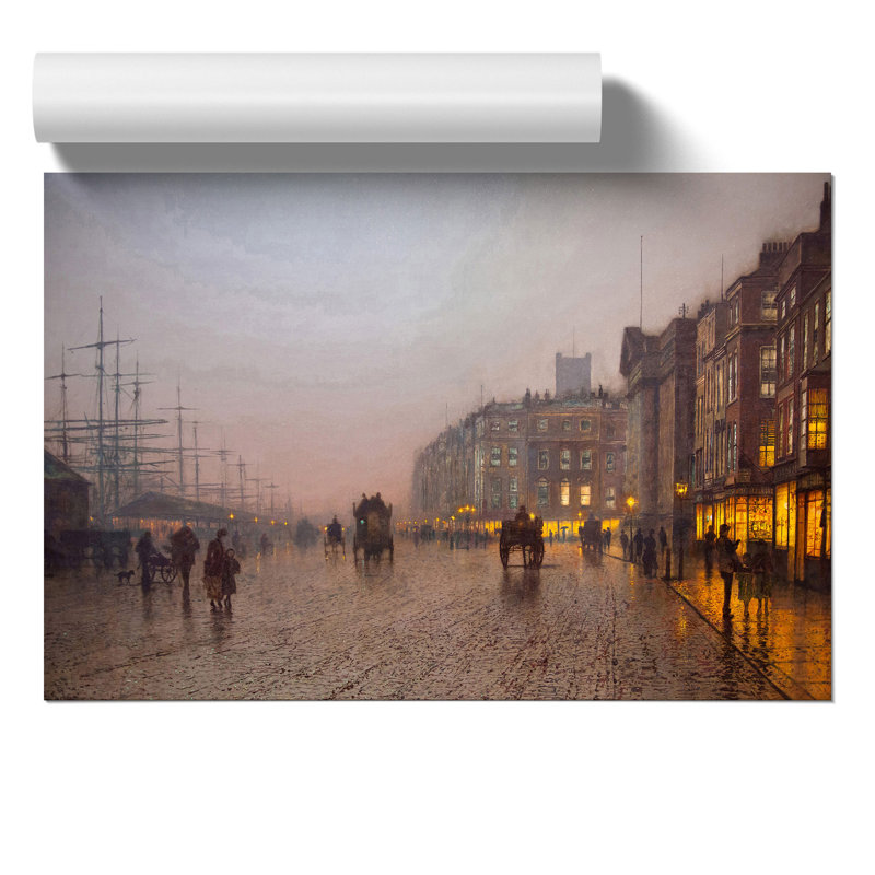 Street Scene by John Atkinson Grimshaw - Frameless Print, 30cm H x 42cm W x 0.1cm D