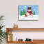 «Snowman and Christmas Lights» par Diane Kater, impression sur toile Giclée-86859635