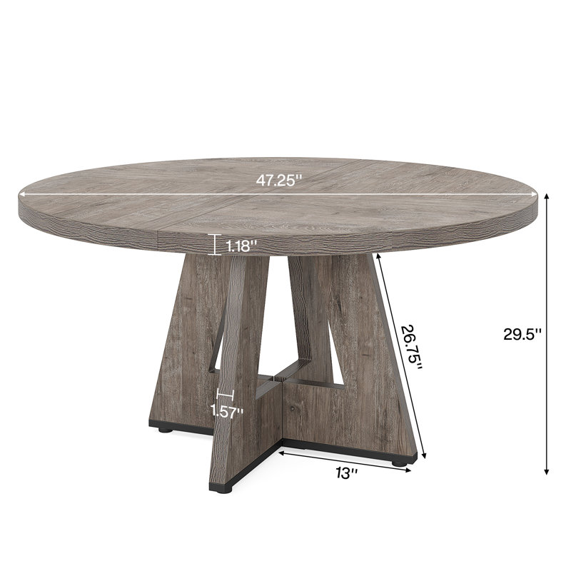 Round 119.4 Cm Dining Table, Grey