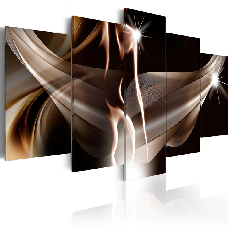Vague de sensualité sur toile, reproduction de 5 pièces, H 40 po x l 80 po x P 0,7 po