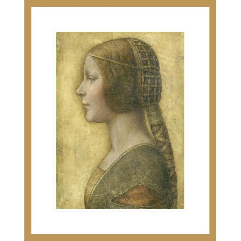 «La Bella Principessa» par Leonardo Da Vinci, impression giclée sur cadre, H 21,75 po x l 17,33 po