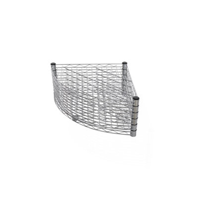 6 Tier Shelf Corner Wire Shelf Rack Adjustable Metal Heavy Duty Free Standing Corner Storage Display Chrome Rack For Bathroom, Living Room, Kitchen - Chrome