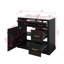 Meuble-lavabo 36 po avec lavabo en céramique, meuble-lavabo simple avec 4 tiroirs, porte à fermeture en douceur et tablette réglable-1119603848