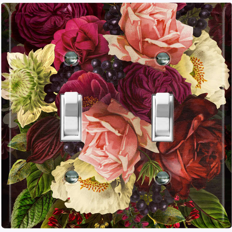 Patterned 2 - Gang Toggle Light Switch Standard Wall Plate